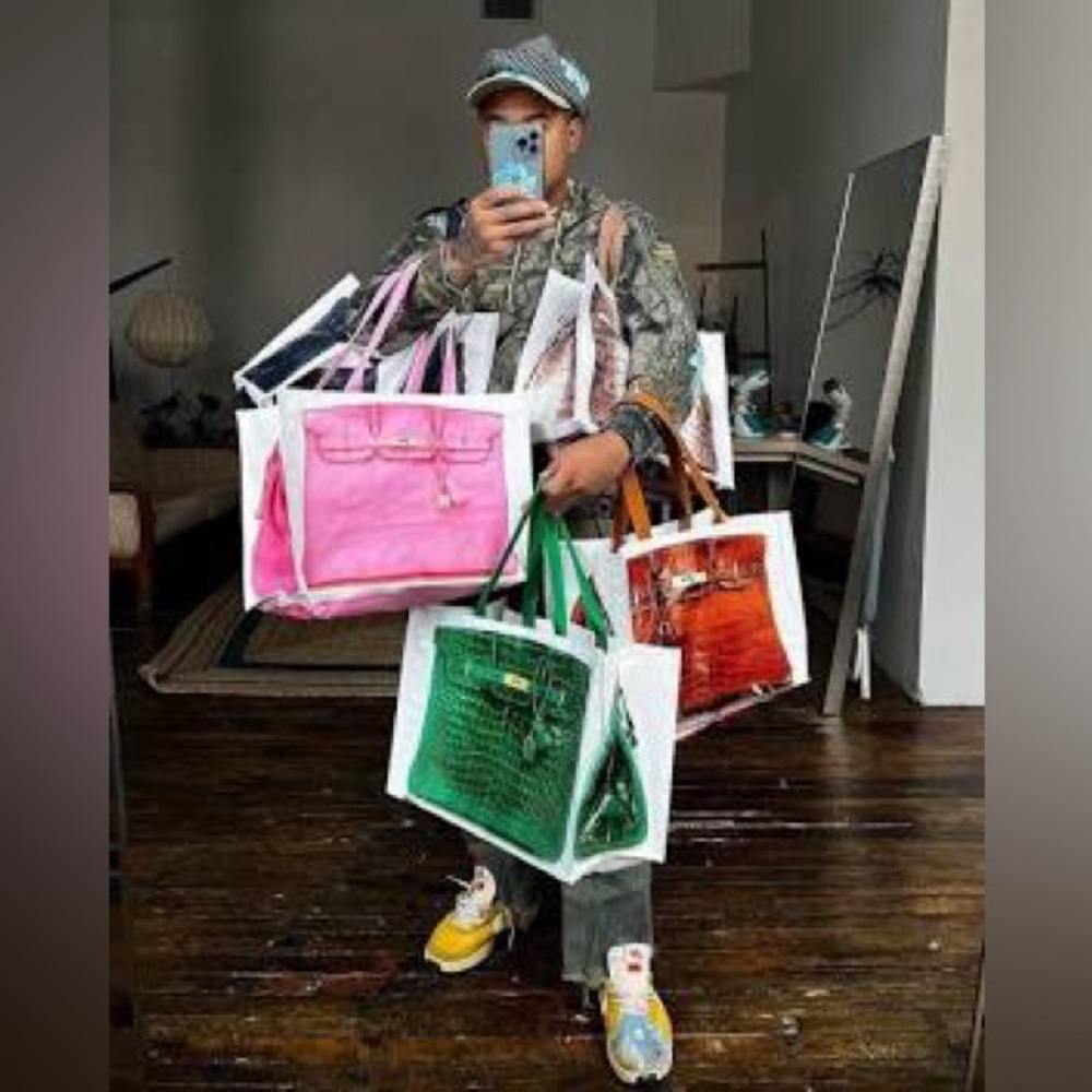 Maroon- 🚨 Instagram craze Tote- Art PrintTote Illustrated Top-Handle Graphic